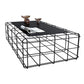 Mid-Century Modern Frame Coffee Table in Black with Iron Top