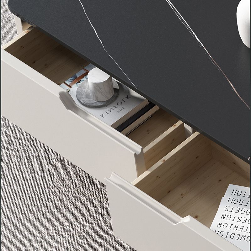 Modern Marble TV Media Stand 16" W Enclosed Storage TV Stand with Drawers Clearhalo 'furn' 'furn_tv_stands_entertainment_centers' 'Furniture' 'Living Room Furniture' 'TV Stands & Entertainment Centers' 'TV Stands & Media Storage Furniture' 'tv_stands_entertainment_centers' 1200x1200_f153948b-18c3-42e0-9fa2-fef3b7159088