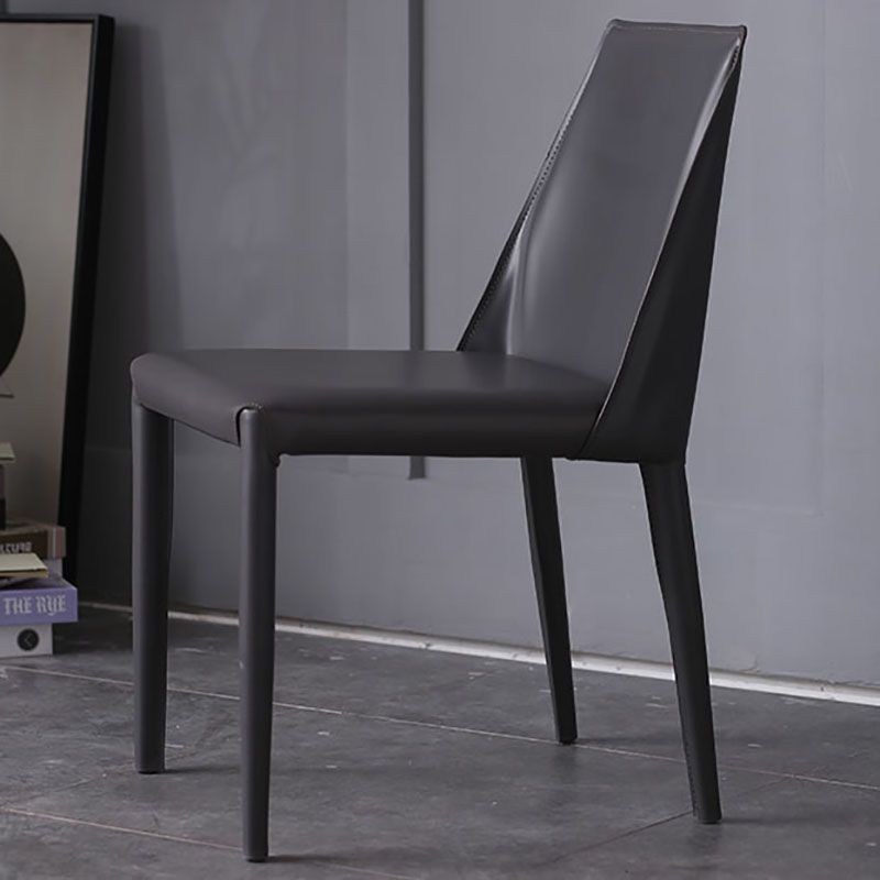 Contemporary Leather Chairs Set Kitchen Dining Room Solid Back Side Chair Clearhalo ' kitchen&dining_furn' 'Dining Chairs' 'Dining Tables & Seating' 'dining_chair' 'furn' 'furn_dining_chair' 'Furniture' 'furniture_dining_chair' 'Kitchen & Dining Furniture' 'kitchen' 1200x1200_f155938e-7367-4a94-a290-fb19a339b0b4