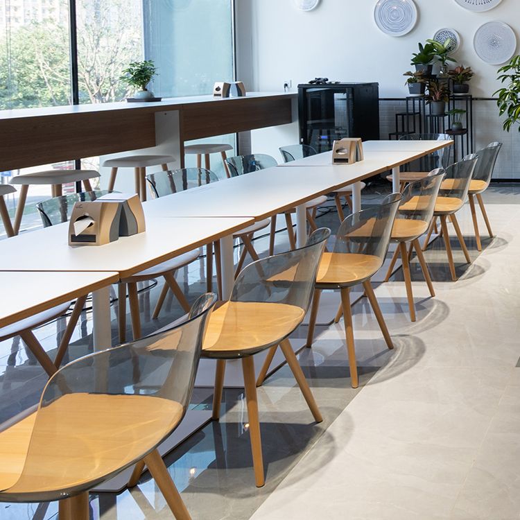 Sedie da pranzo in legno in legno acrilico in stile contemporaneo