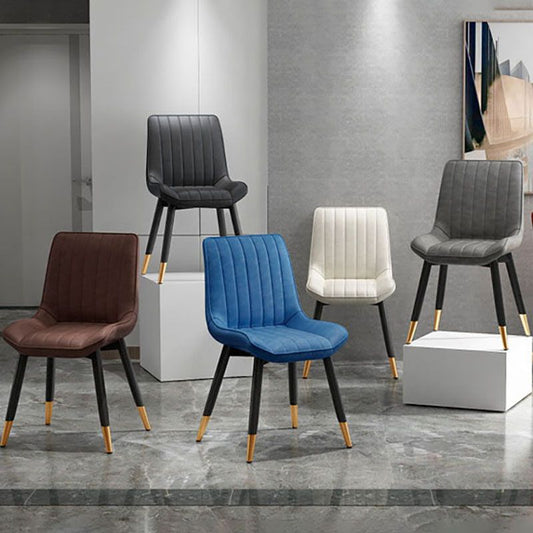 Contemporary Dining Side Chair Matte Finish Leather Curved Parsons Chair Clearhalo ' kitchen&dining_furn' 'Dining Chairs' 'Dining Tables & Seating' 'dining_chair' 'furn' 'furn_dining_chair' 'Furniture' 'furniture_dining_chair' 'Kitchen & Dining Furniture' 'kitchen' 1200x1200_f157ae9c-c9de-48e1-a315-d0b4491a1cb6