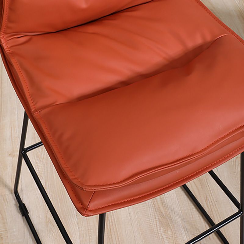 Modern Faux Leather Counter Stool Bar-height Bar Stool with Black Frame Clearhalo 'Bar Furniture' 'Bar Stools' 'bar_stools' 'furn' 'furn_bar_stools' 'Furniture' 'Kitchen & Dining Furniture' 1200x1200_f158922f-7e83-46c2-9998-3aac99fd77f6