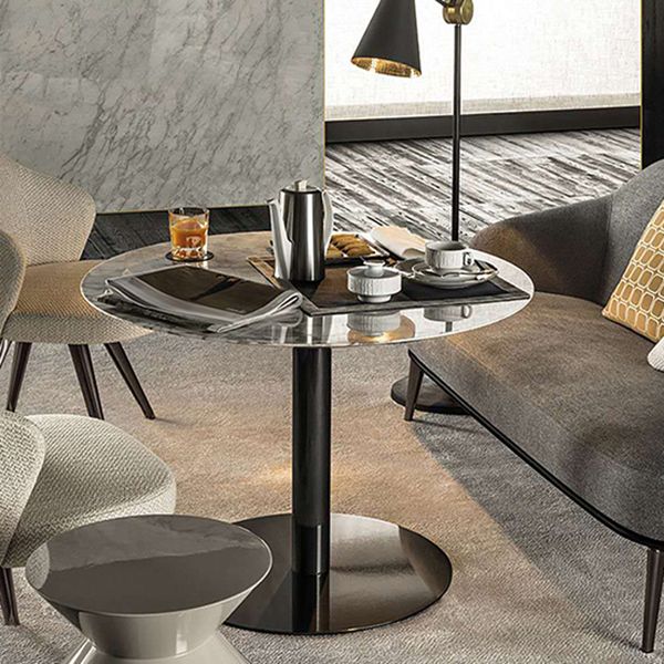 Metal Traditional Luxury Round Dining Table Sintered Stone Table with Pedestal Base Clearhalo ' dining_table' 'Dining Tables & Seating' 'Dining Tables' 'furn' 'furn_dining_table' 'Furniture' 'furniture_dining_table' 'Kitchen & Dining Furniture' 'kitchen&dining_furn' 'kitchen' 'kitchen_dining_table' 1200x1200_f1589560-7e49-4360-a17c-27cc8595746a