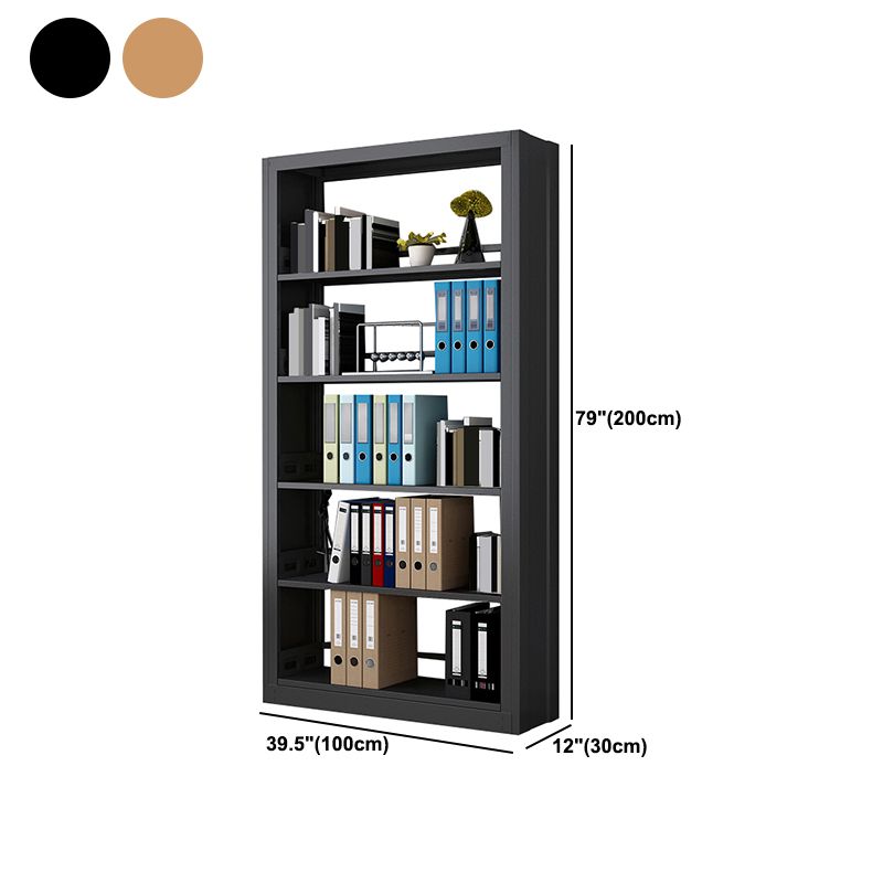 Standard Metal Bookshelf 5 Tiers Contemporary Bookcase for Home Office 78.7"H Clearhalo 'Bookcases' 'furn' 'furn_bookcases' 'Furniture' 'Office Furniture' 1200x1200_f158d51a-513f-47e7-a054-ec33467e53a9