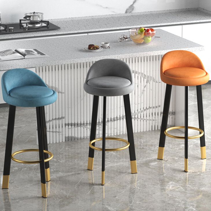 Modern Backrest Armless Counter Stool Steel Cashier Bar Stool with Cushion and Footrest Clearhalo 'Bar Furniture' 'Bar Stools' 'bar_stools' 'furn' 'furn_bar_stools' 'furniture_bar_stools' 'Kitchen & Dining Furniture' 'kitchen&dining_furn' 'kitchen' 'kitchen_furn' Furniture' 1200x1200_f158ef59-8a13-4ef0-ac0a-ccce2997c1c9