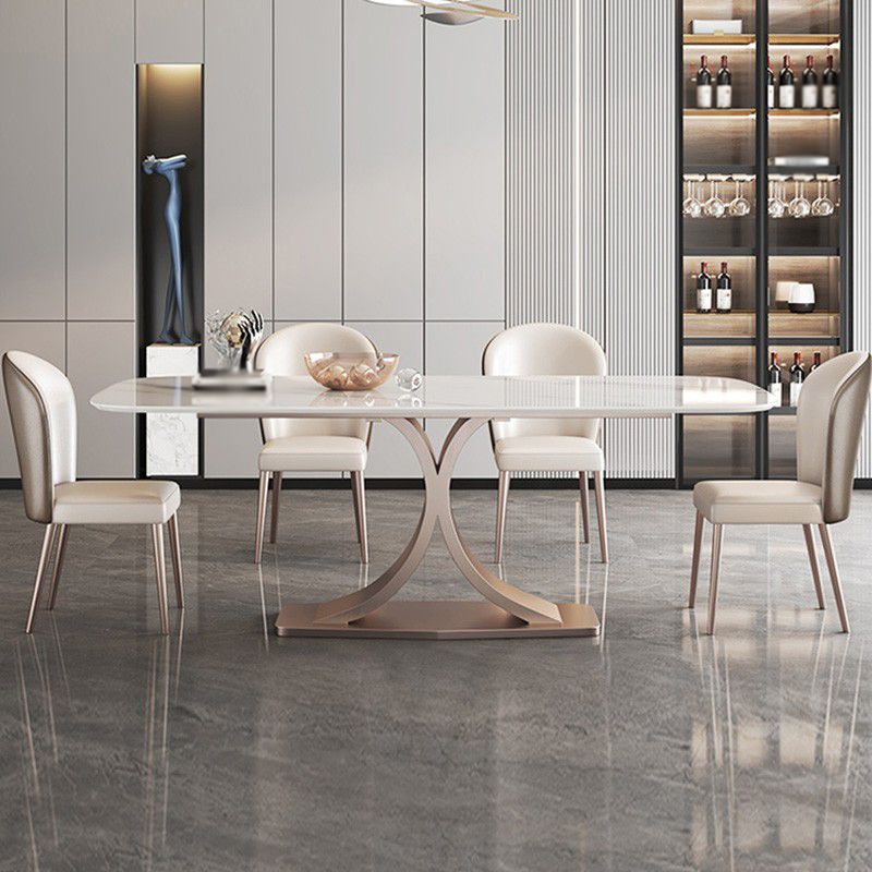 Luxury Sintered Stone Top Dining Set Rectangle 1/4/5/6 Pieces Dining Table with Chairs Clearhalo 'Dining Room Sets' 'Dining Tables & Seating' 'dining_room_set' 'furn' 'furn_dining_room_set' 'Furniture' 'furniture_dining_room_set' 'Kitchen & Dining Furniture' 1200x1200_f159941e-82bf-4fdc-9c77-f39d9d28ec43