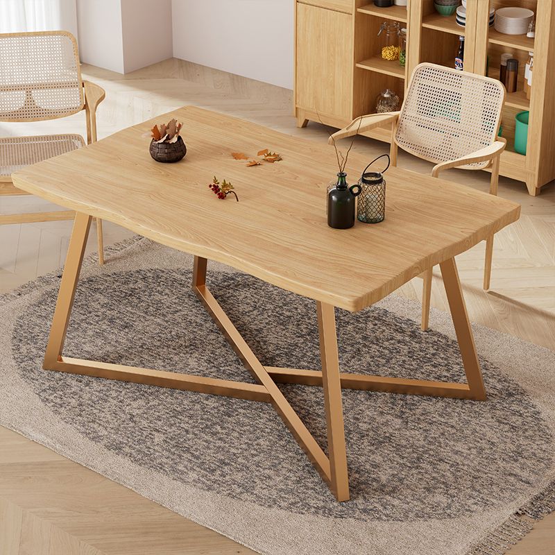 Tavolo da pranzo a base di metallo oro Tavolo da cucina per la sala da pranzo in legno massiccio