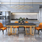Dinner Room Luxury Dining Table Kitchen Metal Base Dining Table Clearhalo 'Dining Tables & Seating' 'Dining Tables' 'dining_table' 'furn' 'furn_dining_table' 'Furniture' 'Kitchen & Dining Furniture' 1200x1200_f15a735f-69a0-4f91-a891-f841ccb38b8d