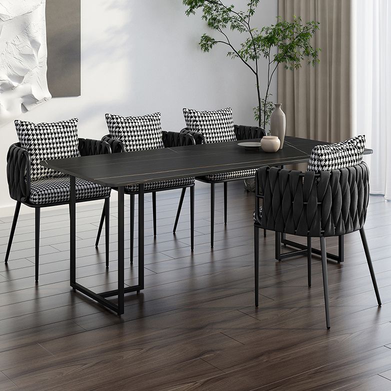 Industrial Black Table for Restaurant Rectangle Dining Table with Double Pedestal Clearhalo 'Dining Tables & Seating' 'Dining Tables' 'dining_table' 'furn' 'furn_dining_table' 'Furniture' 'furniture_dining_table' 'Kitchen & Dining Furniture' 'kitchen' 'kitchen_dining_table' 1200x1200_f15ab949-0755-41f1-9a78-44ad01c76a9e