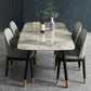 Rectangle Luxury Dining Table Grey Sintered Stone Top Table with 4 Legs