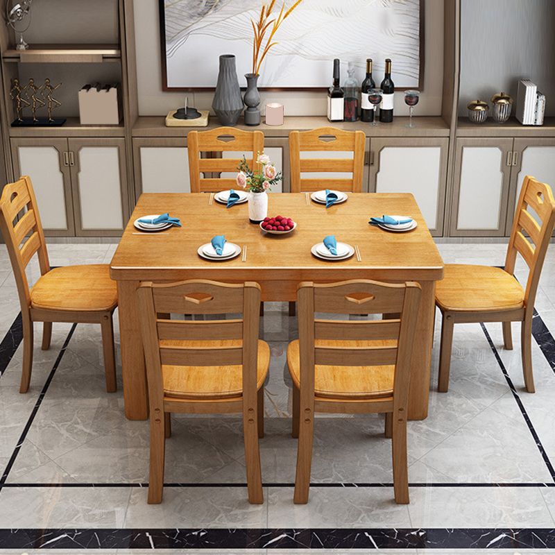 Solid Wood Dining Table Modern Rectangle Dining Table for Dining Room