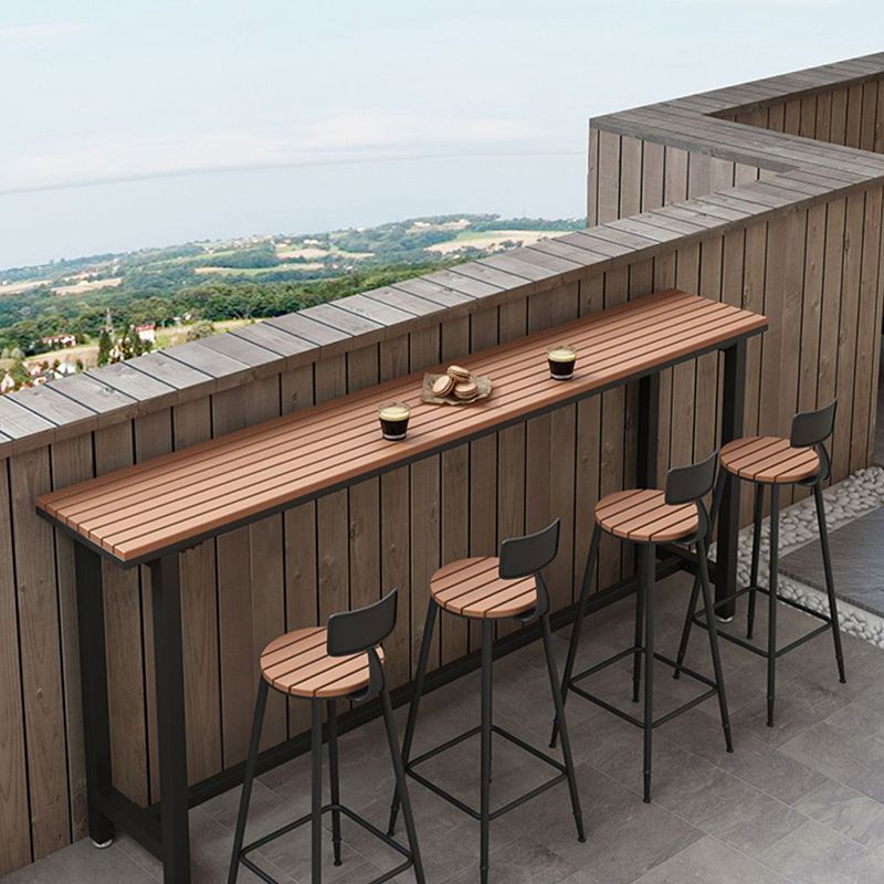 Industrial Metal Base Bar Table Pub Height Dining Table for Outdoor Clearhalo 'Bar Furniture' 'Bar Tables' 'bar_tables' 'furn' 'furn_bar_tables' 'Furniture' 'Kitchen & Dining Furniture' 1200x1200_f15b3192-3483-4de5-b060-8d328f118a47
