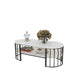 Mesa de centro ovalada con marco de mesa de cóctel de mármol Glam para sala de estar