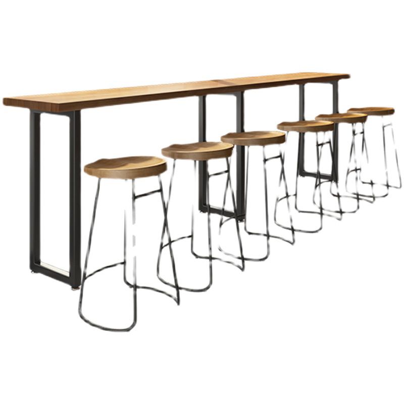 Industriële rechthoek tegen-hoog pubtafel Shop Sled Pub Bar Tabel in natuurlijk