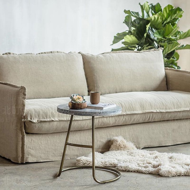 Contemporary Linen Square Arm Standard Sofa with Loose Back for Living Room, White Clearhalo 'furn' 'furn_sofas' 'Furniture' 'furniture_sofas' 'kitchen' 'kitchen_sofas' 'Living Room Furniture' 'Sofa' 'sofas' 1200x1200_f15d9617-79fe-4605-a8e1-f5e9d4da1155