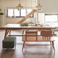Wooden Trestle Base Dining Table Mid-Century Rectangle Kitchen Desk