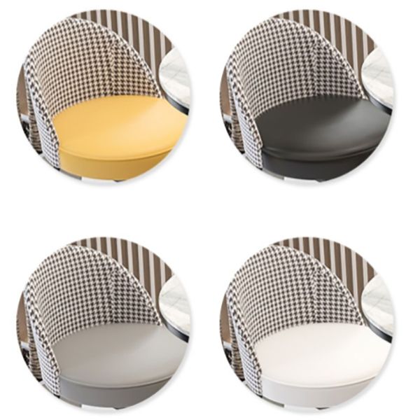 Taburete de barra de cubo de la silla de reposapiés de cuero moderno con base negra