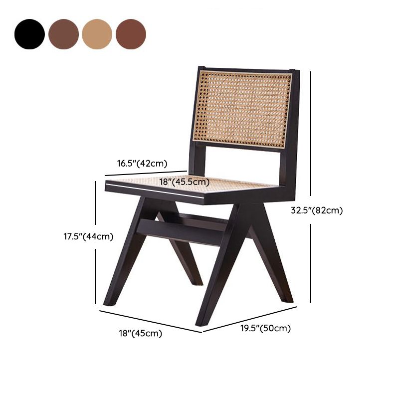 Contemporary Side Chair Wood Open Back Dining Room Chair for Dining Room