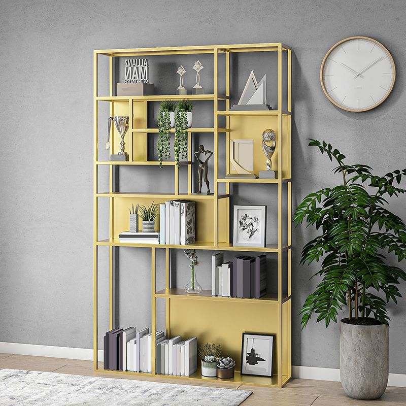 Metal and Wood Modern Book Shelf Open Floor Shelf Bookcase for Home Clearhalo 'Bookcases' 'furn' 'furn_bookcases' 'Furniture' 'Office Furniture' 1200x1200_f162be25-f0fd-4e05-a449-313b07988e44