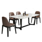 5/7 Pieces Modern White Marble Top Wooden Frame Dining Set for Home Clearhalo 'Dining Room Sets' 'Dining Tables & Seating' 'dining_room_set' 'furn' 'furn_dining_room_set' 'Furniture' 'Kitchen & Dining Furniture' 1200x1200_f162d05a-4056-4cd5-b748-ea74064ecc49