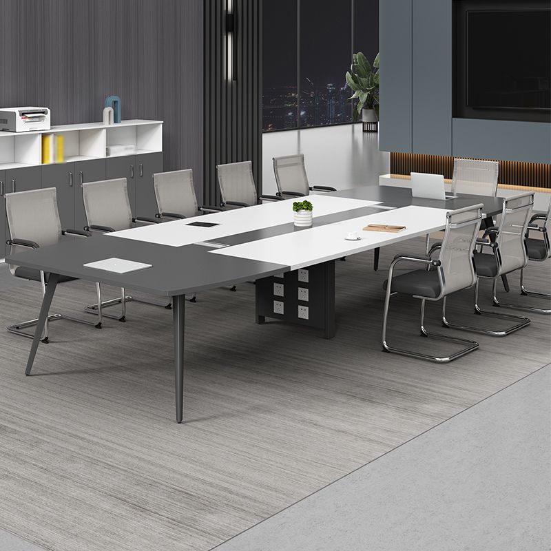 Escritorio de escritura de madera de estilo industrial escritorio de gestión de cables de la oficina para la oficina