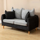 22.83" H Velvet Square Arm Modern Sofa with Tight Back slipcovered Sofa Clearhalo 'furn' 'furn_sofas' 'Furniture' 'furniture_sofas' 'kitchen' 'kitchen_sofas' 'Living Room Furniture' 'Sofa' 'sofas' 1200x1200_f166035b-f101-40a9-91d6-2ad217c87b51