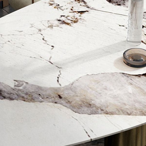 Oval Sintered Stone Dining Table Luxury Kitchen Table with 3 Legs in Gold Clearhalo ' dining_table' 'Dining Tables & Seating' 'Dining Tables' 'furn' 'furn_dining_table' 'Furniture' 'furniture_dining_table' 'Kitchen & Dining Furniture' 'kitchen&dining_furn' 'kitchen' 'kitchen_dining_table' 1200x1200_f16890e3-651f-4d7b-8c36-0b13159ff79b