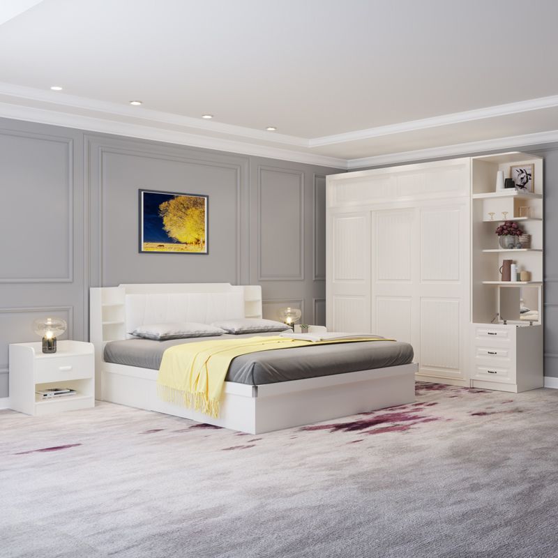 Wit gemanipuleerde houten garderobe kast moderne garderobe armoire