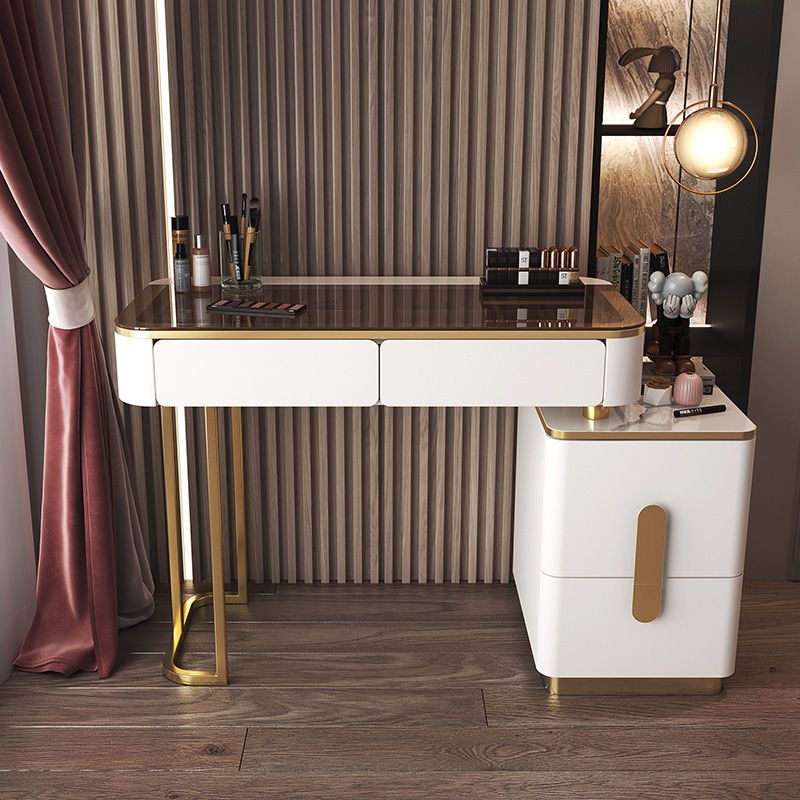 Glass Vanity Dressing Table Bedroom Vanity Dressing Table with Drawer