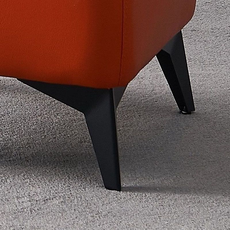 Mid Century Modern Pouf Ottoman Faux Leather Rectangle Ottoman with Chair Legs Clearhalo 'furn' 'furn_ottomans_poufs' 'Furniture' 'Living Room Furniture' 'Ottomans & Poufs' 'ottomans_poufs' 1200x1200_f16c83c0-9a1a-446c-89a3-d457ede93287