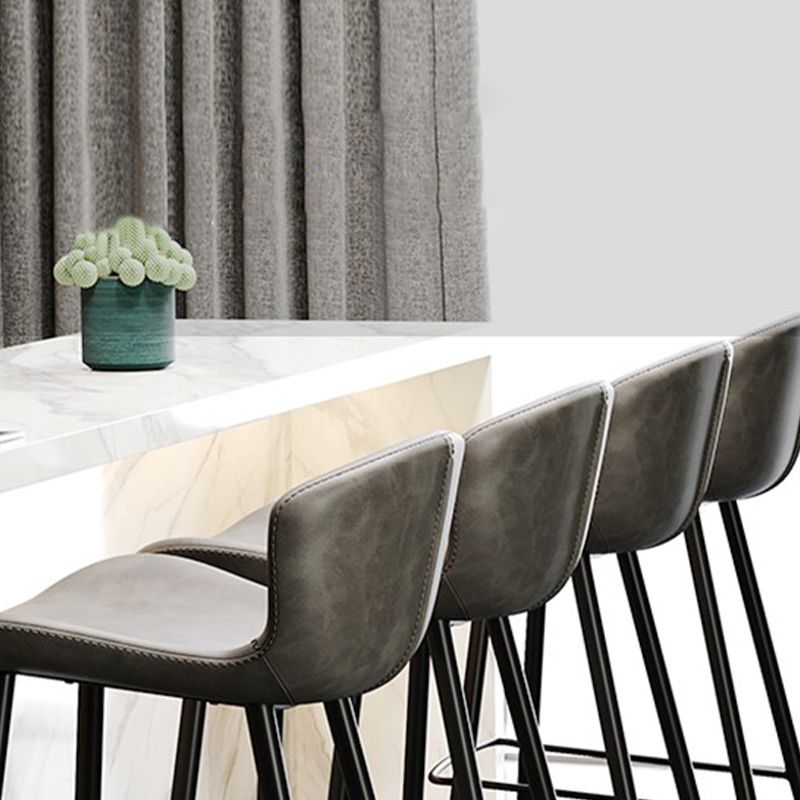 Modern Upholstered Stools with Metal Legs Matte Finish Indoor Counter & Bar Stools Clearhalo 'Bar Furniture' 'Bar Stools' 'bar_stools' 'furn' 'furn_bar_stools' 'Furniture' 'Kitchen & Dining Furniture' 1200x1200_f16c95aa-4131-43aa-a547-339818532f35