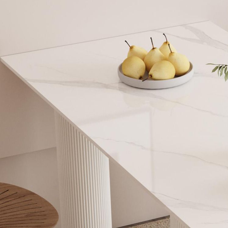 Modern Dining Table Sintered Stone Table with Wood Legs for Home Use Clearhalo 'Dining Tables & Seating' 'Dining Tables' 'dining_table' 'furn' 'furn_dining_table' 'Furniture' 'Kitchen & Dining Furniture' 1200x1200_f16caccc-5192-4379-be23-bd6073808138