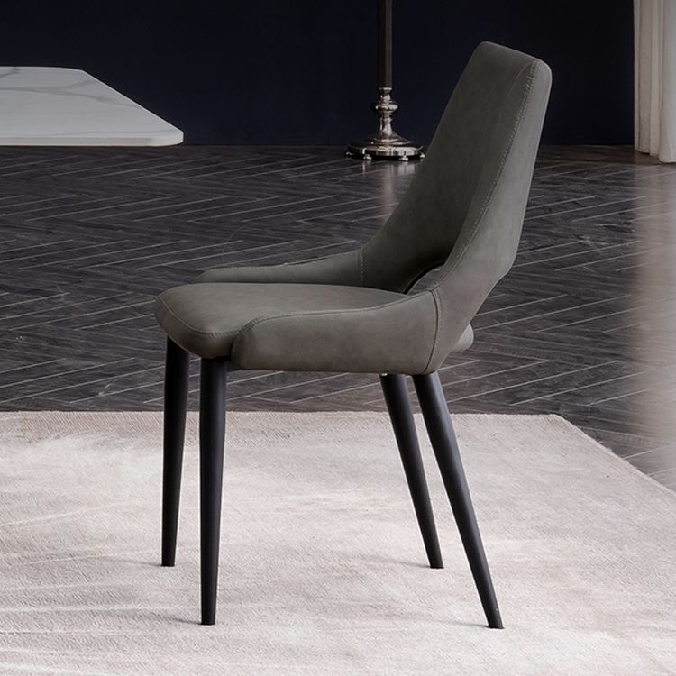 Industrial Metal Dining Room Chairs Armless Leather Dining Chairs for Restaurant Use Clearhalo ' kitchen&dining_furn' 'Dining Chairs' 'Dining Tables & Seating' 'dining_chair' 'furn' 'furn_dining_chair' 'Furniture' 'furniture_dining_chair' 'Kitchen & Dining Furniture' 'kitchen' 1200x1200_f16cec4b-c0ae-4a32-8309-1926d116eaa4