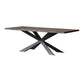 Rectangle Black Base Dining Table Industrial Wood Table for Dining Room