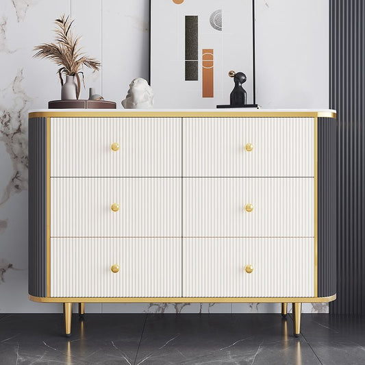 14.82-inch Width Glam Storage Chest Stone Dresser with 5/6 Drawers