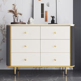 14.82-inch Width Glam Storage Chest Stone Dresser with 5/6 Drawers