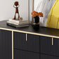 Glam Style Buffet Sideboard Sintered Stone Top Server with Door and Drawer for Home Use Clearhalo 'buffet_sideboard' 'Buffets & Sideboards' 'furn' 'furn_buffet_sideboard' 'Furniture' 'Kitchen & Dining Furniture' 1200x1200_f16fa119-e5e1-46bd-85d5-b55a500d260f