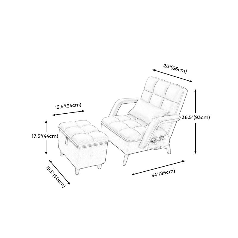 Chaise d'accent tissu de salon pliable contemporain chai avec coussin
