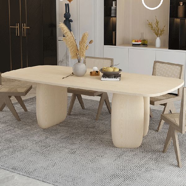 Pine Solid Wood Table Modern Rectangle Dining Table with 3 Legs for Restaurant Clearhalo ' dining_table' 'Dining Tables & Seating' 'Dining Tables' 'furn' 'furn_dining_table' 'Furniture' 'furniture_dining_table' 'Kitchen & Dining Furniture' 'kitchen&dining_furn' 'kitchen' 'kitchen_dining_table' 1200x1200_f1709086-7518-4242-9a6b-d739f56df239