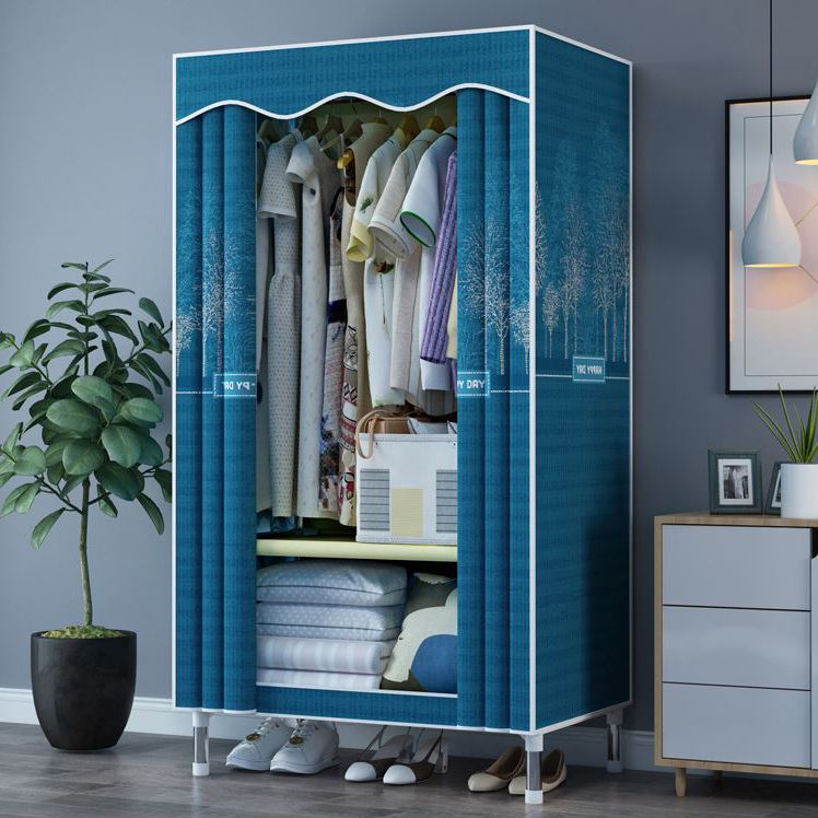 Modern Style Bedroom Wardrobe Armoire Metal Wardrobe Closet with Legs Clearhalo 'Armoires & Wardrobes' 'armoires_wardrobes' 'Bedroom Furniture' 'furn' 'furn_armoires_wardrobes' 'Furniture' 1200x1200_f172b334-8eb8-4a33-9e4f-ac53acdbc059