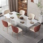 Nordic Glam Style 1/4/5/7Pieces Dining Sintered Stone Dining Table Set for Kitchen Clearhalo 'Dining Room Sets' 'Dining Tables & Seating' 'dining_room_set' 'furn' 'furn_dining_room_set' 'Furniture' 'furniture_dining_room_set' 'Kitchen & Dining Furniture' 1200x1200_f1738e7f-9b4b-4878-b815-71e046408ccd