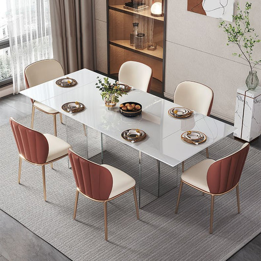 Nordic Glam Style 1/4/5/7Pieces Dining Sintered Stone Dining Table Set for Kitchen Clearhalo 'Dining Room Sets' 'Dining Tables & Seating' 'dining_room_set' 'furn' 'furn_dining_room_set' 'Furniture' 'furniture_dining_room_set' 'Kitchen & Dining Furniture' 1200x1200_f1738e7f-9b4b-4878-b815-71e046408ccd