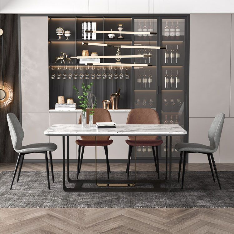 Contemporary Dining Chair Armless Wingback Side Chair with Metal Legs for Kitchen Clearhalo ' kitchen&dining_furn' 'Dining Chairs' 'Dining Tables & Seating' 'dining_chair' 'furn' 'furn_dining_chair' 'Furniture' 'furniture_dining_chair' 'Kitchen & Dining Furniture' 'kitchen' 1200x1200_f17436f8-3486-4482-96e1-e4ae35033982