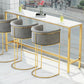 White Stone Bar Table Traditional Luxury Bar Table with Gold Base Clearhalo 'Bar Furniture' 'Bar Tables' 'bar_tables' 'furn' 'furn_bar_tables' 'Furniture' 'furniture_bar_tables' 'Kitchen & Dining Furniture' 1200x1200_f1753f97-b87f-40fe-8ad3-0119e85f728f