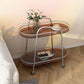 Modern 2-Tier Corner Table 4 Legs Oval Side End Table with Storage Clearhalo 'Coffee & Accent Tables' 'End & Side Tables' 'end_side_tables' 'furn' 'furn_end_side_tables' 'Furniture' 'Living Room Furniture' 1200x1200_f175e213-316d-447b-ac3e-16f3c6cb3c77