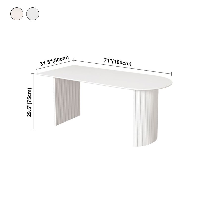 Modern Style Dining Table White Double Pedestal Dining Table for Home Use Clearhalo ' dining_table' 'Dining Tables & Seating' 'Dining Tables' 'furn' 'furn_dining_table' 'Furniture' 'furniture_dining_table' 'Kitchen & Dining Furniture' 'kitchen&dining_furn' 'kitchen' 'kitchen_dining_table' 1200x1200_f17702ef-c4a5-4e7f-975c-5ecb401bada2
