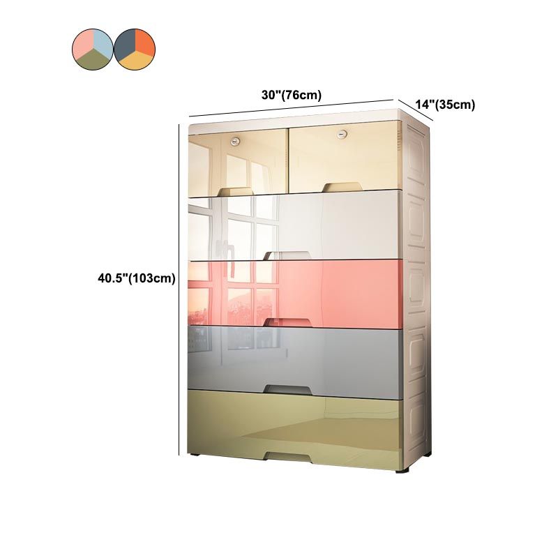 現代的な6ドロワーストレージキャビネットプラスチックワードローブアーマー