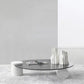 1 table basse moderne simple en verre/marbre, table de cocktail ronde