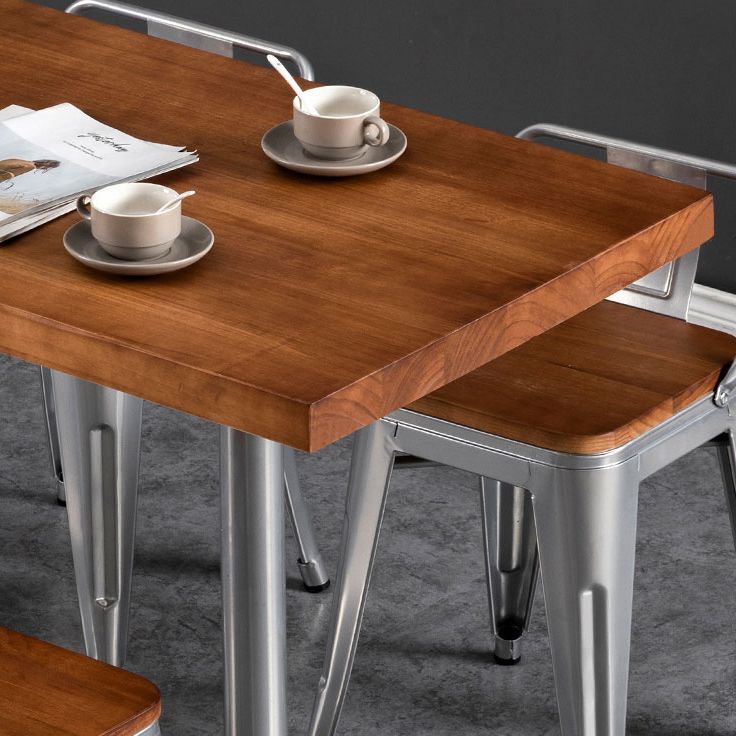 Industrial Style Solid Wood Dining Table Brown Table with Metal Base for Dinning Room Clearhalo ' dining_table' 'Dining Tables & Seating' 'Dining Tables' 'furn' 'furn_dining_table' 'Furniture' 'furniture_dining_table' 'Kitchen & Dining Furniture' 'kitchen&dining_furn' 'kitchen' 'kitchen_dining_table' 1200x1200_f1777efb-2c83-4725-a192-554dbf8e8c6b