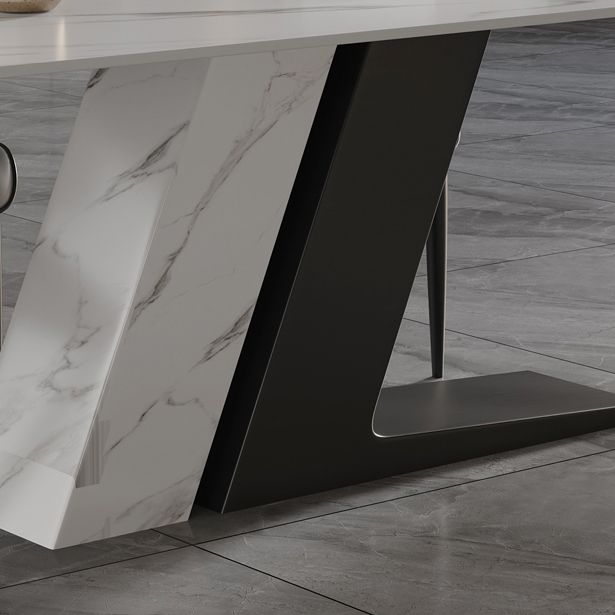 Minimalist Sintered Stone Dining Sets with Rectangle Table and Metal 4 Legs Base Dining Furniture Clearhalo 'Dining Room Sets' 'Dining Tables & Seating' 'dining_room_set' 'Furniture' 'furniture_dining_room_set' 'Kitchen & Dining Furniture' 'kitchen&dining_furn' 'kitchen' 1200x1200_f178179c-25e5-4872-88ad-174fb388f0d2